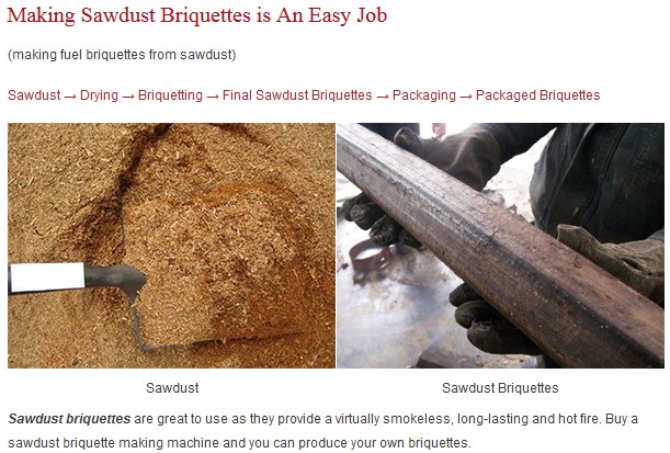 make sawdust briquettes
